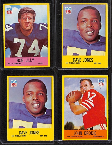 Lot of (140) Assorted 1967 Philadelphia Football Cards w. (2) Leroy Kelly