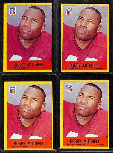 Lot of (140) Assorted 1967 Philadelphia Football Cards w. (2) Leroy Kelly