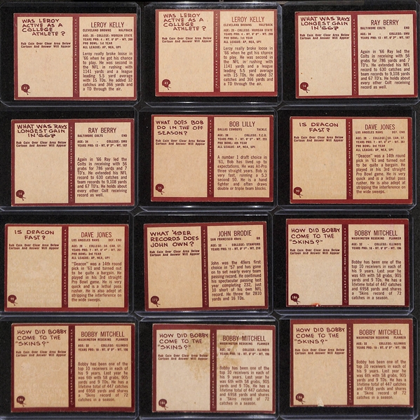 Lot of (140) Assorted 1967 Philadelphia Football Cards w. (2) Leroy Kelly