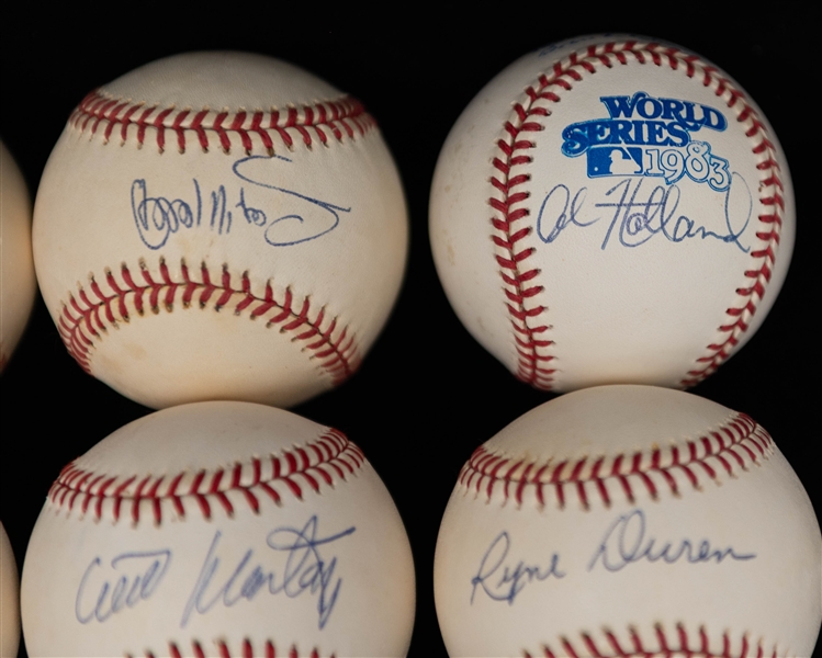Lot of (9) Philadelphia Phillies Signed Baseballs w. Steve Bedrosian, Johnny Callison, Tommy Greene  + (JSA Auction Letter)