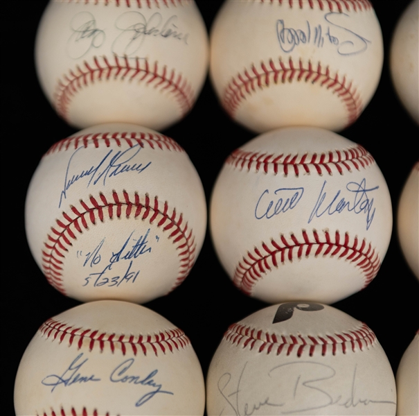 Lot of (9) Philadelphia Phillies Signed Baseballs w. Steve Bedrosian, Johnny Callison, Tommy Greene  + (JSA Auction Letter)