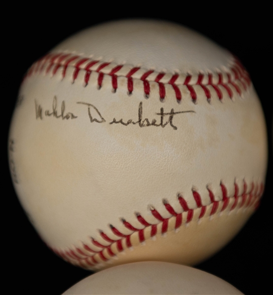 Lot of (8) Old Time Signed Baseballs w. Lou Burdette, the Perry Brothers, + (JSA Auction Letter)