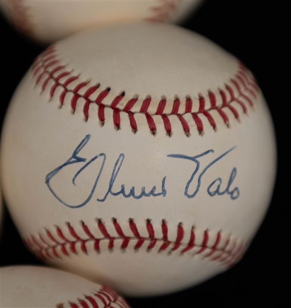 Lot of (8) Old Time Signed Baseballs w. Lou Burdette, the Perry Brothers, + (JSA Auction Letter)