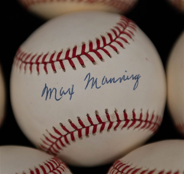 Lot of (8) Old Time Signed Baseballs w. Lou Burdette, the Perry Brothers, + (JSA Auction Letter)