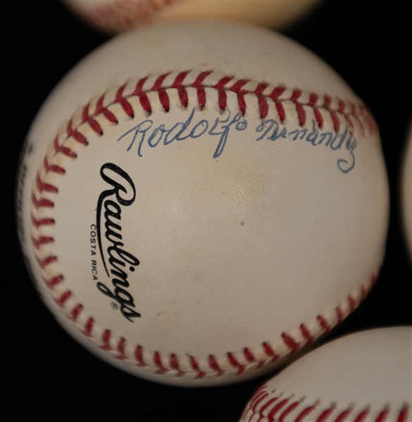 Lot of (8) Old Time Signed Baseballs w. Lou Burdette, the Perry Brothers, + (JSA Auction Letter)