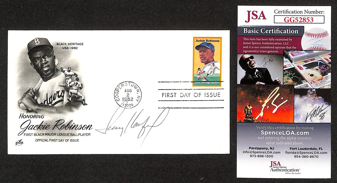 Sandy Koufax (HOF) Signed First Day Cover Honoring Jackie Robinson (1982) - JSA COA