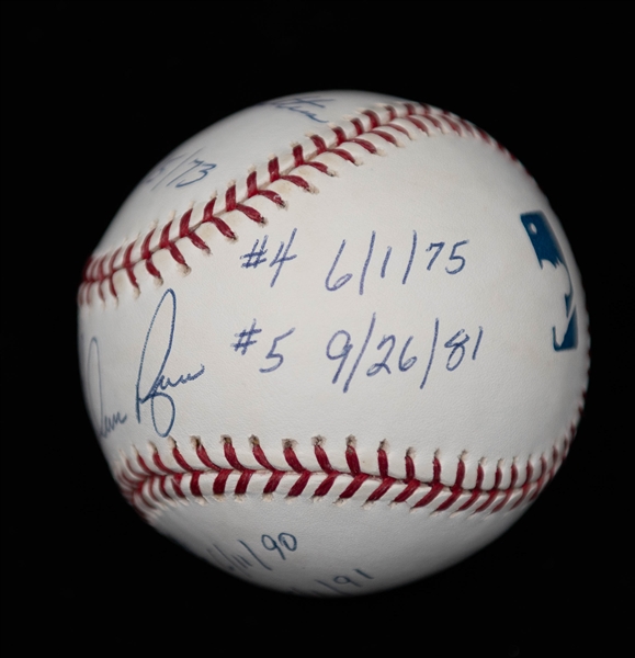 Nolan Ryan No Hitter Dated & Signed Official Major League Baseball Inscribed w. 7 No-Hitters and the Dates of All 7 (JSA COA)