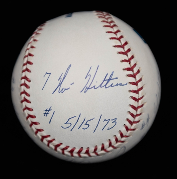 Nolan Ryan No Hitter Dated & Signed Official Major League Baseball Inscribed w. 7 No-Hitters and the Dates of All 7 (JSA COA)