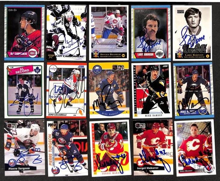 Lot of (390+) Signed Hockey Cards w. (3) Nicklas Lidstrom, (3) Mats Sundin, (3) Peter Bondra, +(JSA Auction Letter)