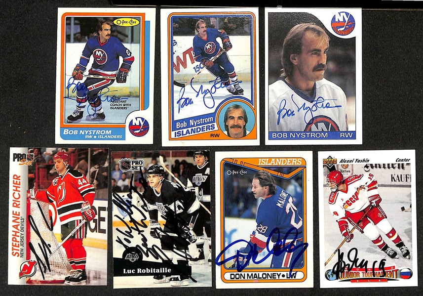 Lot of (390+) Signed Hockey Cards w. (3) Nicklas Lidstrom, (3) Mats Sundin, (3) Peter Bondra, +(JSA Auction Letter)