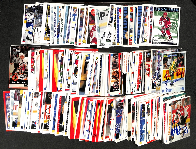Lot of (375+) Signed Hockey Cards w. (4) Scott Stevens, (4) Guy LaFleur, +(JSA Auction Letter)
