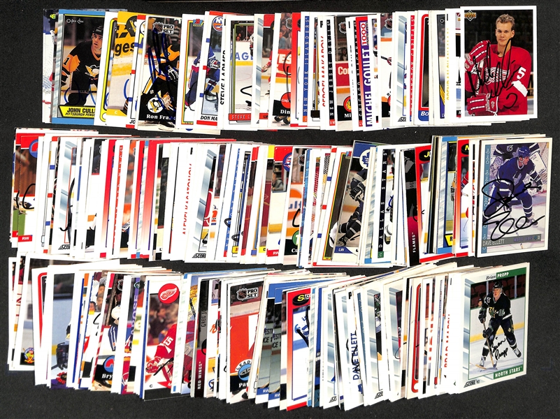 Lot of (375+) Signed Hockey Cards w. (2) Nicklas Lidstrom, (2) Donald Brashear, (3) Brendan Shanahan, +(JSA Auction Letter)