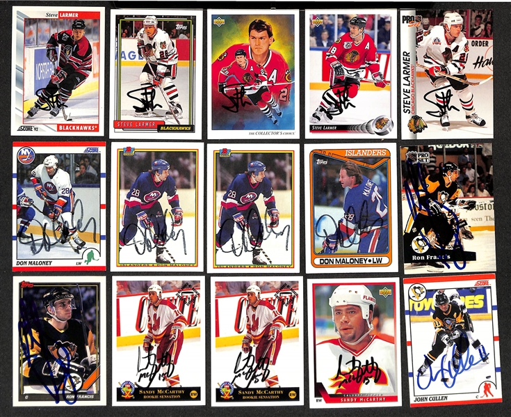 Lot of (375+) Signed Hockey Cards w. (2) Nicklas Lidstrom, (2) Donald Brashear, (3) Brendan Shanahan, +(JSA Auction Letter)
