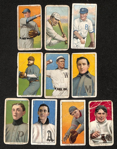 Lot of (9) T206 Tobacco Cards w. Nick Maddox