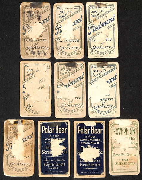 Lot of (9) T206 Tobacco Cards w. Nick Maddox