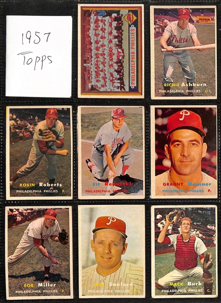 Lot of Approximately (300) 1954-1969 Bowman & Topps Philadelphia Phillies Baseball Cards w. 1954 Bowman Ashburn