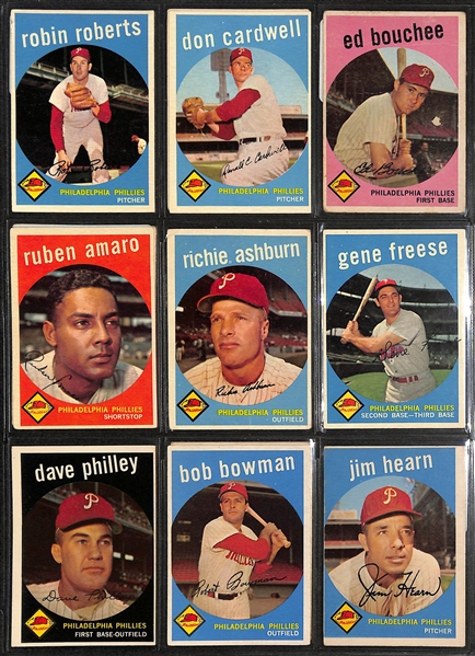 Lot of Approximately (300) 1954-1969 Bowman & Topps Philadelphia Phillies Baseball Cards w. 1954 Bowman Ashburn