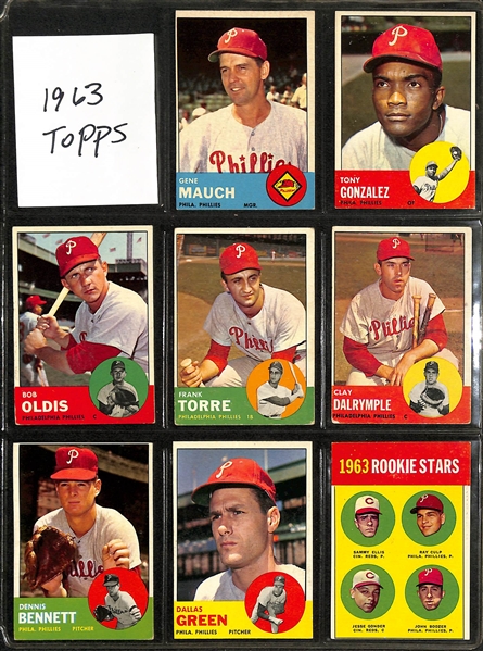 Lot of Approximately (300) 1954-1969 Bowman & Topps Philadelphia Phillies Baseball Cards w. 1954 Bowman Ashburn