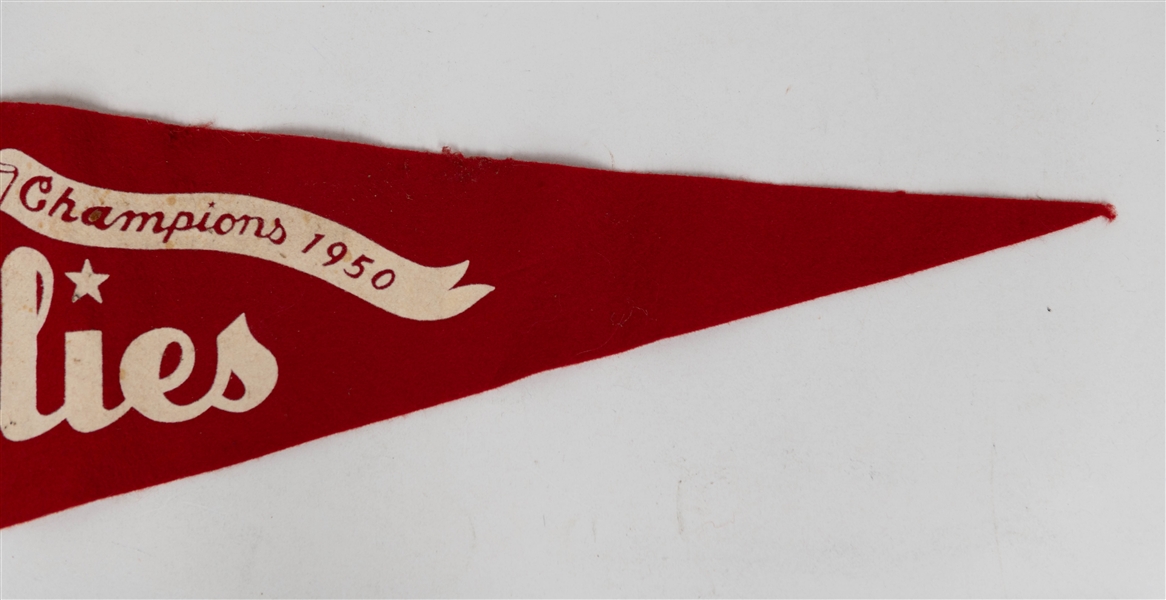 1950 National League Champions Phillies Whiz Kids Red Felt Pennant