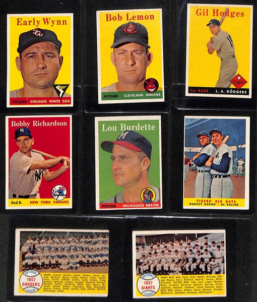 Lot of (14) 1957-58 Topps Baseball Cards w. a 1957 Early Wynn