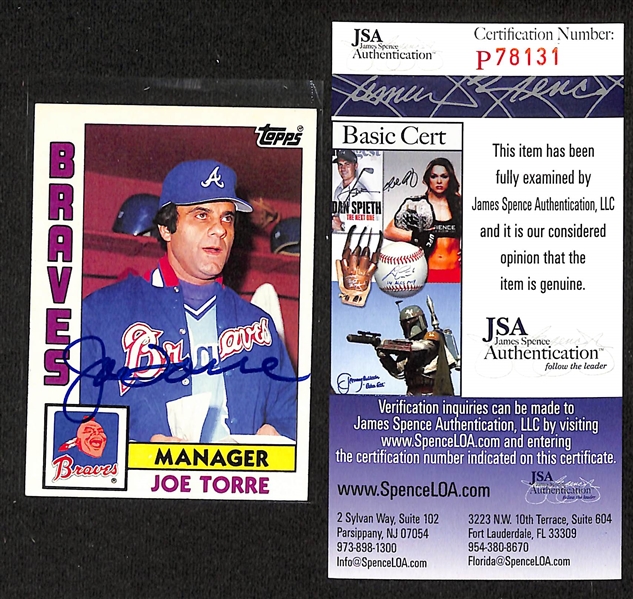 (7) Signed Baseball Cards/Sticker - Jocko Conlon, Jim Catfish Hunter, Fergie Jenkins, Joe Torre, Jim Fregosi, Richie Ashburn, and Tug McGraw (Each w. JSA COA)
