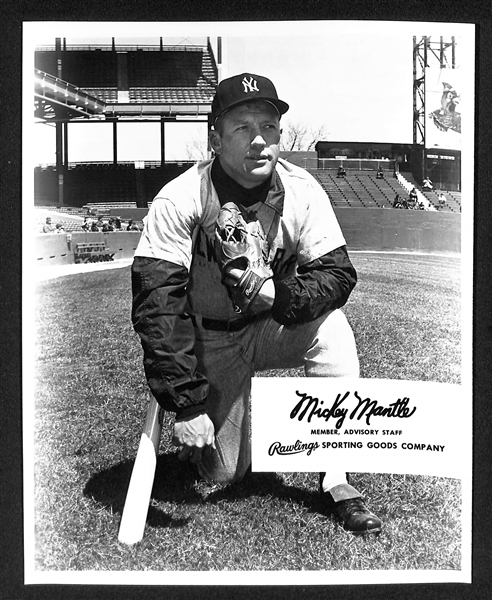 Original 1961 Mickey Mantle Rawlings Advisory Staff Photo