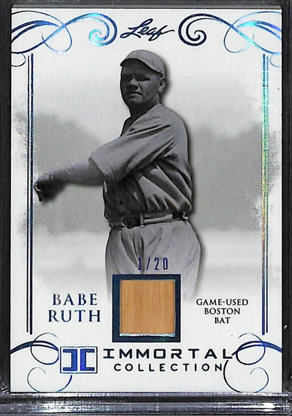 2017 Leaf Immortal Collection Babe Ruth #BB-41 Game-Used Boston Bat #ed/20