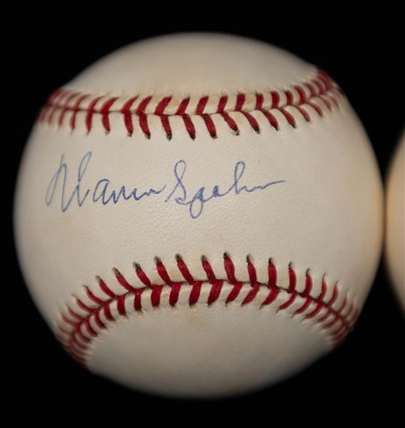 Lot of (3) Signed Baseballs w. Johnny Bench, Pete Rose, Warren Spahn, +(JSA Auction Letter)