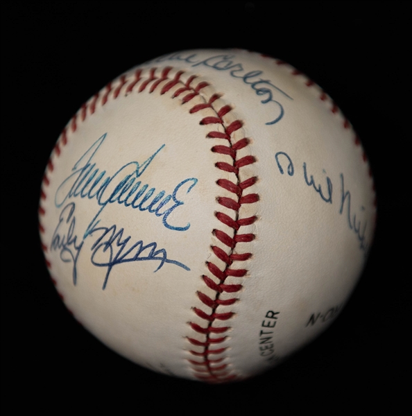 Lot of (6) Multi-Signature Baseballs w. Multiple Hall of Famers inc. Ryne Sandburg, Steve Carlton, +(JSA Auction Letter)