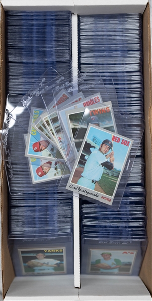 Lot of Approx (500) 1970 Topps Baseball Cards & (35) 1969 Topps Baseball Cards w. 1970 Carl Yastrzemski
