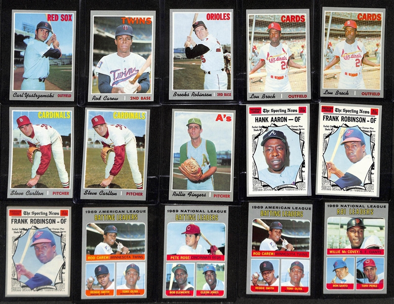 Lot of Approx (500) 1970 Topps Baseball Cards & (35) 1969 Topps Baseball Cards w. 1970 Carl Yastrzemski