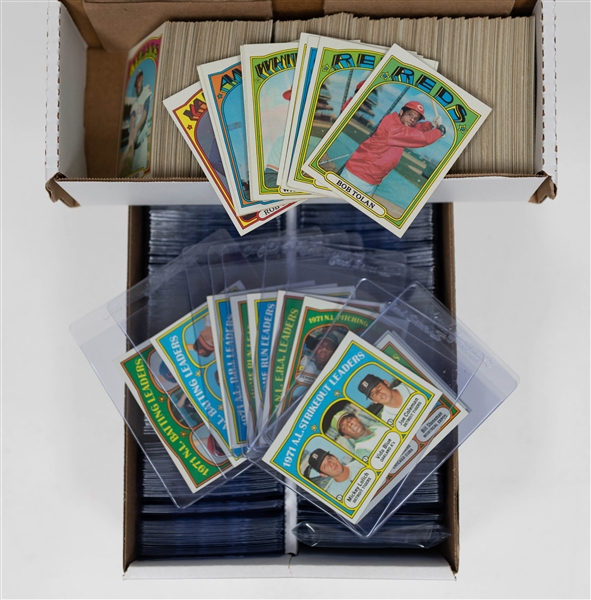 Lot of (1000+) Assorted 1972 Topps Baseball Cards w. Johnny Bench & (2) Brooks Robinson