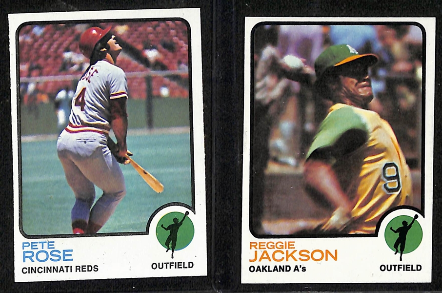 Lot of (1000+) Assorted 1973 Topps Baseball Cards w. Pete Rose & Reggie Jackson