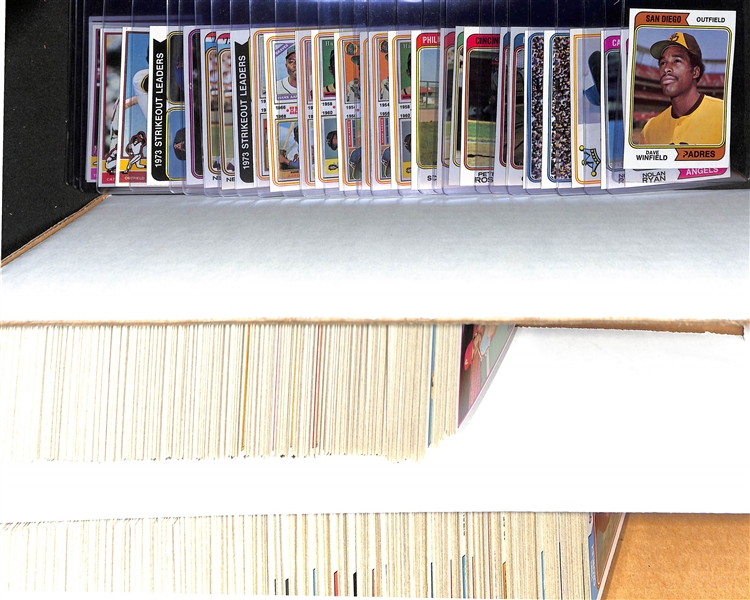 Lot of (400+) 1974 Topps Baseball Cards & (300+) 1976 Topps Baseball Cards w. 1974 Dave Winfield Rookie