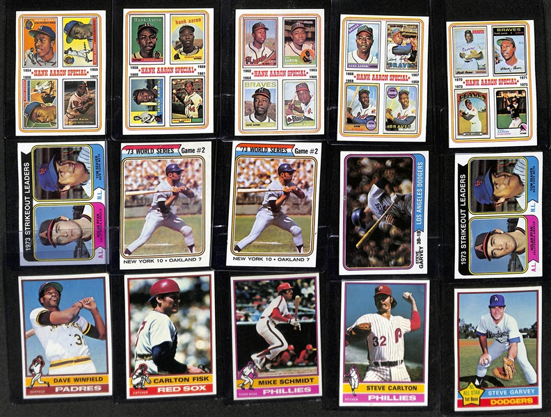 Lot of (400+) 1974 Topps Baseball Cards & (300+) 1976 Topps Baseball Cards w. 1974 Dave Winfield Rookie