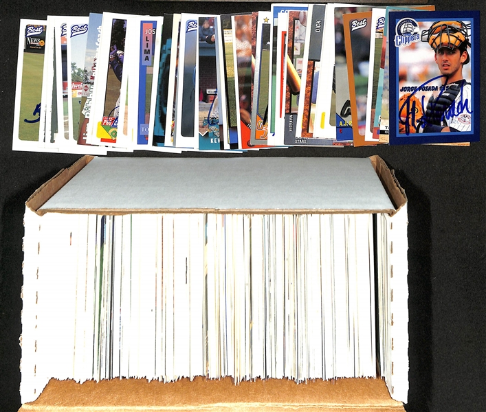 Lot of (400+) Signed Mostly Minor League Baseball Cards w. Jorge Posada, Torri Hunter, Paul Konerko, +(JSA Auction Letter)