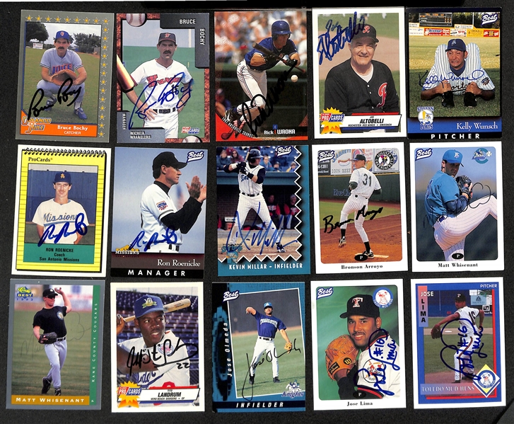 Lot of (400+) Signed Mostly Minor League Baseball Cards w. Jorge Posada, Torri Hunter, Paul Konerko, +(JSA Auction Letter)