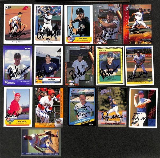 Lot of (400+) Signed Mostly Minor League Baseball Cards w. Trevo Hoffman, Jorge Posada, (2) Rey Ordonez, +(JSA Auction Letter)