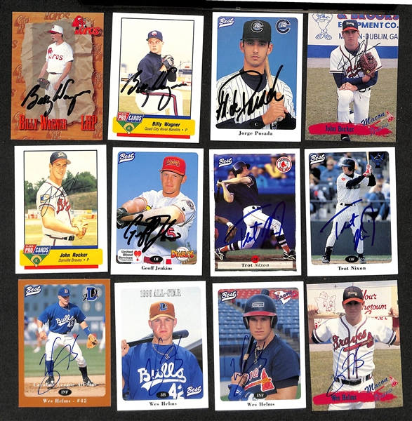 Lot of (425+) Signed Mostly Minor League Baseball Cards w. Jorge Posada, (2) Billy Wagner, (2) John Rocker, +(JSA Auction Letter) 
