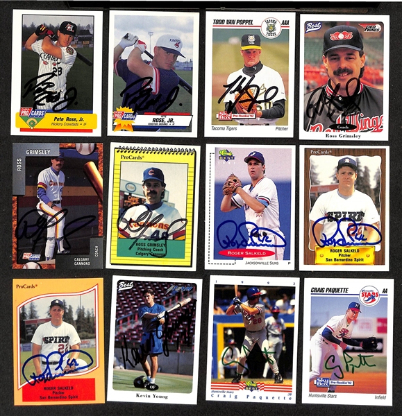Lot of (425+) Signed Mostly Minor League Baseball Cards w. Jorge Posada, (2) Billy Wagner, (2) John Rocker, +(JSA Auction Letter) 