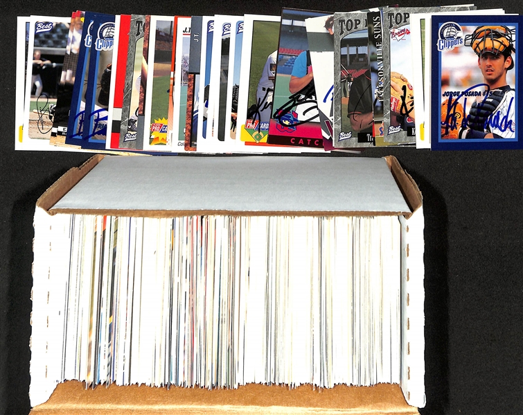 Lot of (430+) Signed Mostly Minor League Baseball Cards w. Jorge Posada, (2) Jason Giambi, Ben Grieve, +(JSA Auction Letter)
