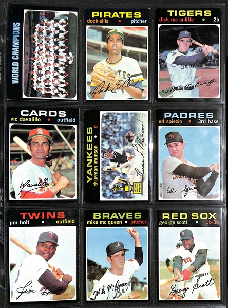 1971 Topps Baseball Partial Set - Includes 682 of 752 Cards w. Hank Aaron & Pete Rose