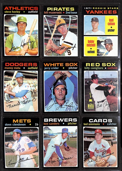 1971 Topps Baseball Partial Set - Includes 682 of 752 Cards w. Hank Aaron & Pete Rose