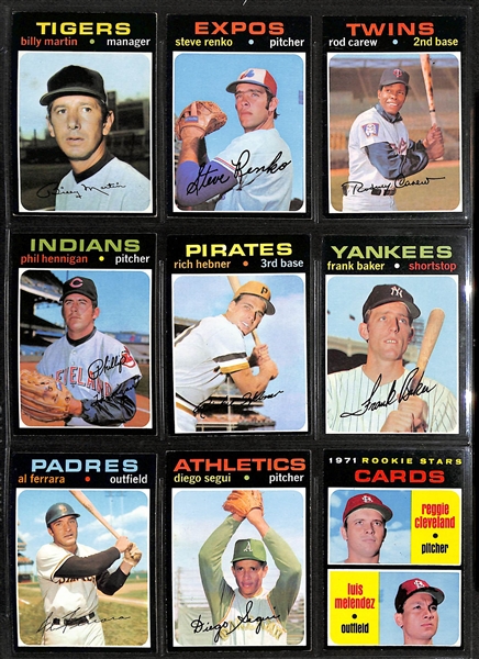 1971 Topps Baseball Partial Set - Includes 682 of 752 Cards w. Hank Aaron & Pete Rose