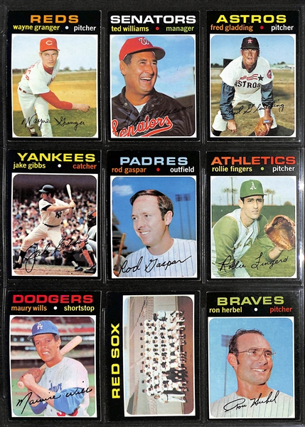 1971 Topps Baseball Partial Set - Includes 682 of 752 Cards w. Hank Aaron & Pete Rose