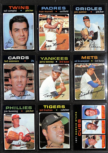 1971 Topps Baseball Partial Set - Includes 682 of 752 Cards w. Hank Aaron & Pete Rose