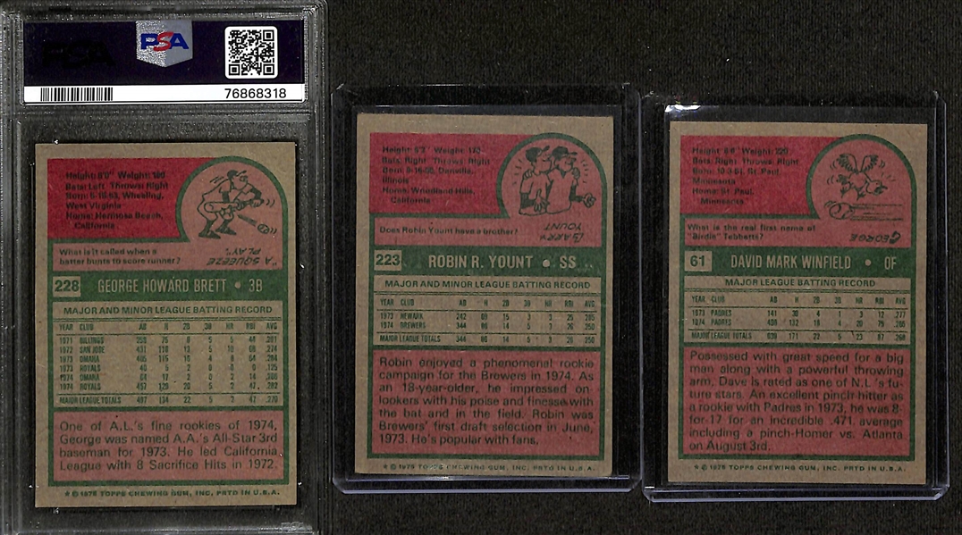 1975 Topps Baseball Partial Set - Includes Approx 450 of 660 Cards w. George Brett PSA 4.5, Yount, Winfield