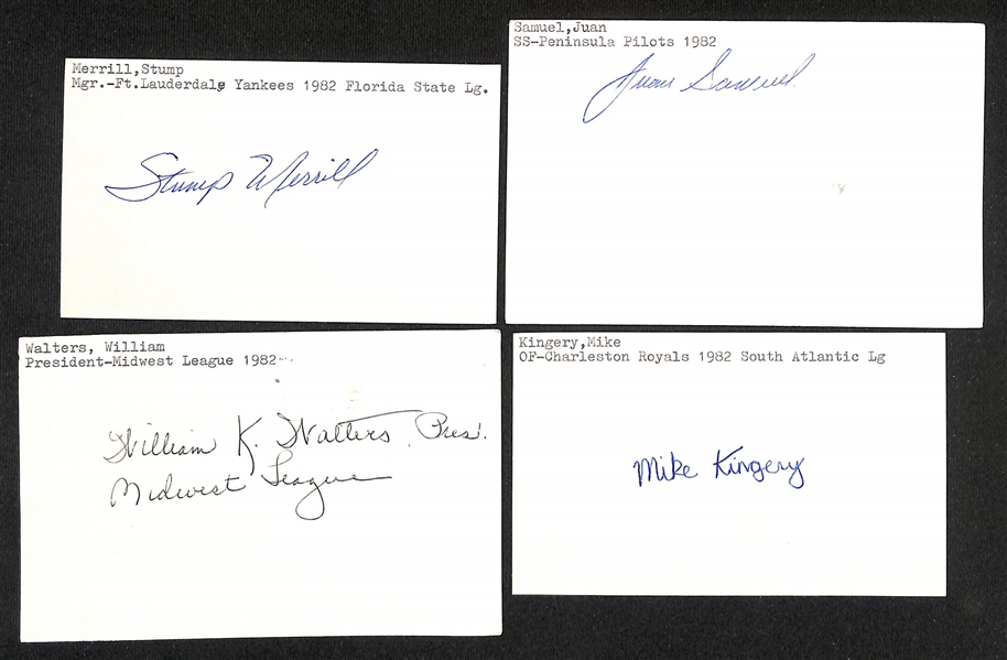 (375+) Mostly Minor League Signed Index Cards w. Roy Halladay, Bob Alexander, Jerry Witte, Al Brown, +(JSA Auction Letter)