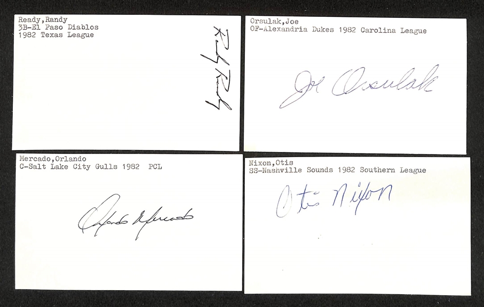 (375+) Mostly Minor League Signed Index Cards w. Roy Halladay, Bob Alexander, Jerry Witte, Al Brown, +(JSA Auction Letter)