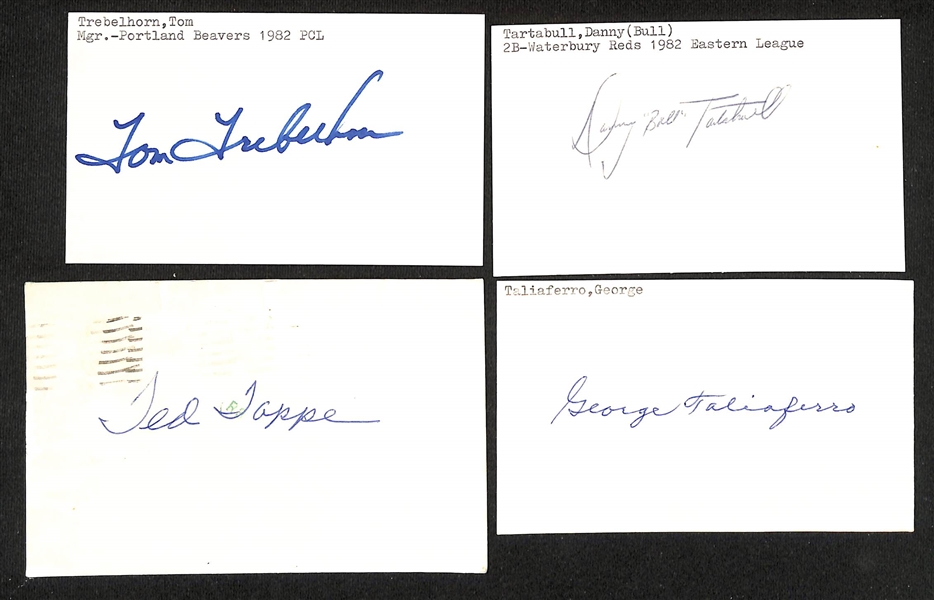 (375+) Mostly Minor League Signed Index Cards w. Roy Halladay, Bob Alexander, Jerry Witte, Al Brown, +(JSA Auction Letter)